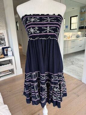 Poupette St. Barth Navy Smocked Dress or skirt